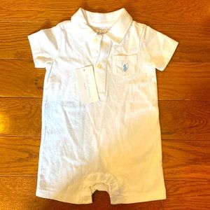 Ralph Lauren baby boy soft cotton polo short one-piece